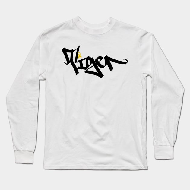 childhood cancer awareness tiger Long Sleeve T-Shirt by design-lab-berlin